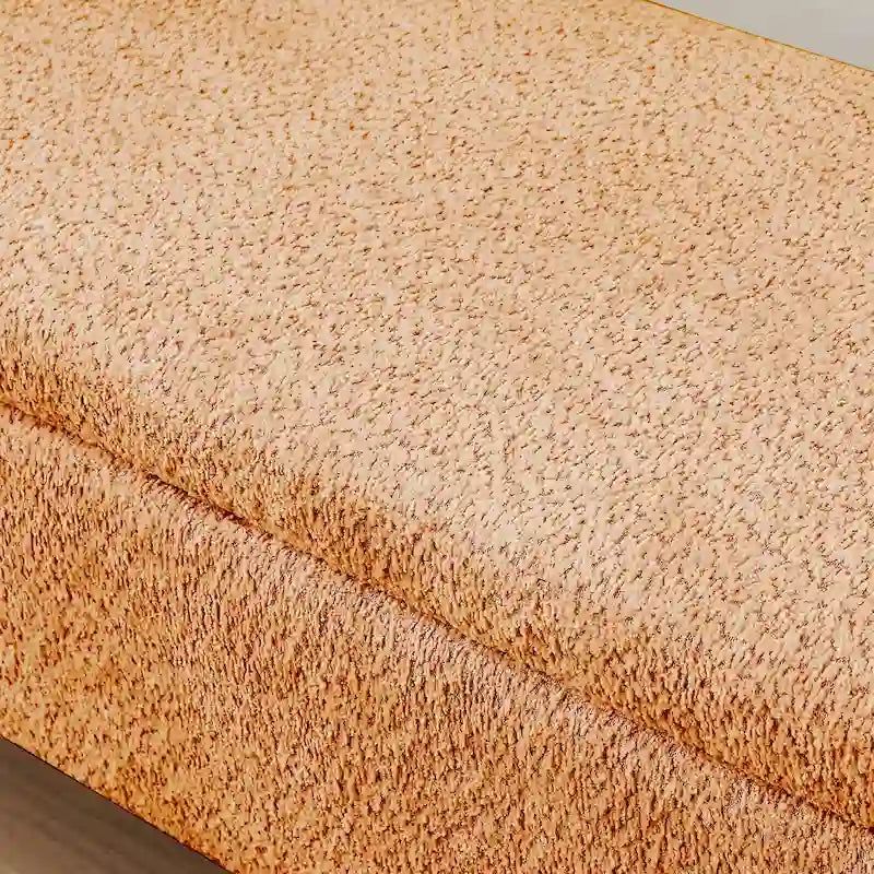 Banco otomano de almacenamiento de vellón gris / verde / crema / naranja, asiento individual