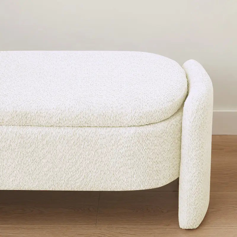 Banco otomano de almacenamiento de vellón gris / verde / crema / naranja, asiento individual