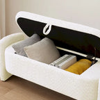 Banco otomano de almacenamiento de vellón gris / verde / crema / naranja, asiento individual