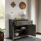 Armario decorativo negro con puertas correderas tipo granero dobles, 30 pulgadas, 1 persona