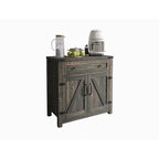 Armario decorativo negro con puertas correderas tipo granero dobles, 30 pulgadas, 1 persona