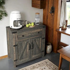 Armario decorativo negro con puertas correderas tipo granero dobles, 30 pulgadas, 1 persona