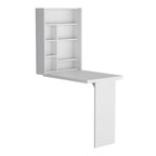 Mesa plegable gris/blanca de pared con 7 estantes – 1 persona