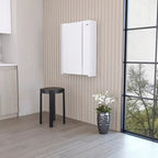 Mesa plegable gris/blanca de pared con 7 estantes – 1 persona