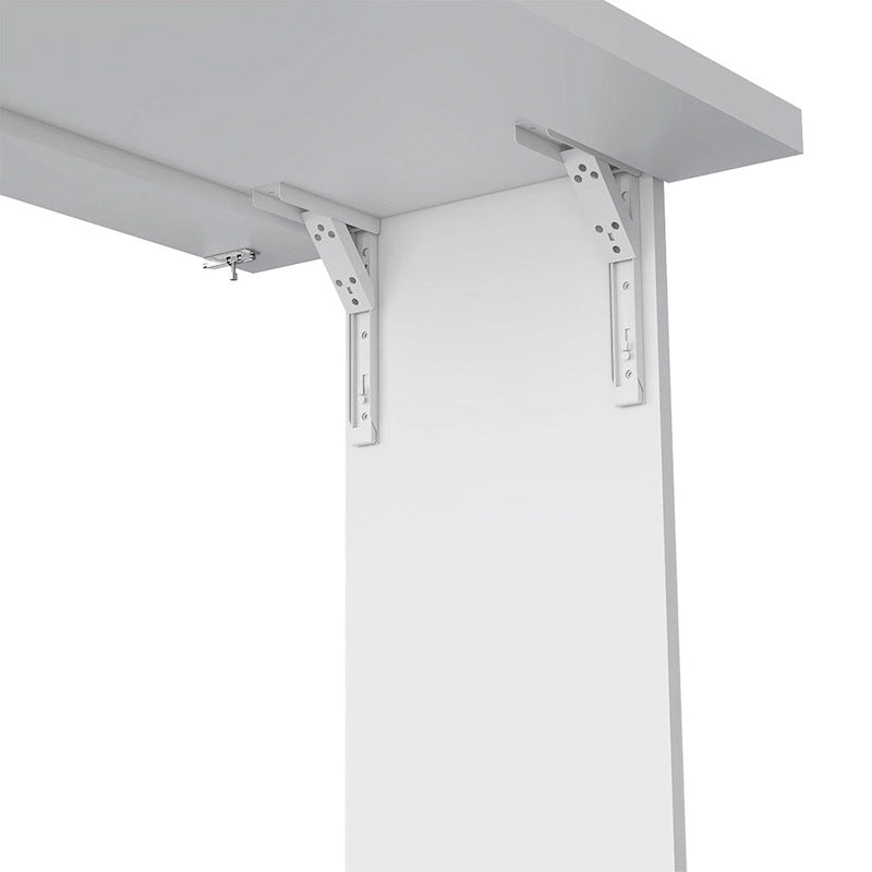 Mesa plegable gris/blanca de pared con 7 estantes – 1 persona