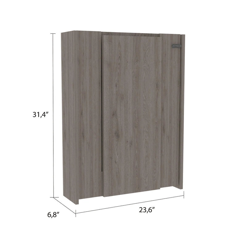 Mesa plegable gris/blanca de pared con 7 estantes – 1 persona