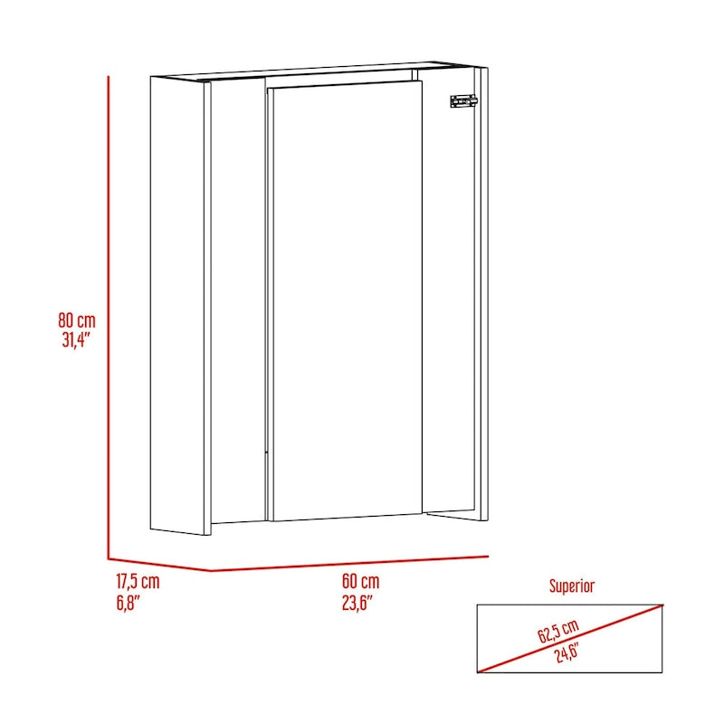 Mesa plegable gris/blanca de pared con 7 estantes – 1 persona
