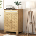 Mueble bar de café de 2 puertas marrón – 1 persona, madera y metal