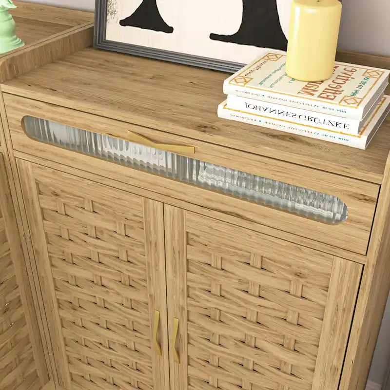 Mueble bar de café de 2 puertas marrón – 1 persona, madera y metal
