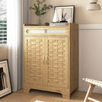 Mueble bar de café de 2 puertas marrón – 1 persona, madera y metal