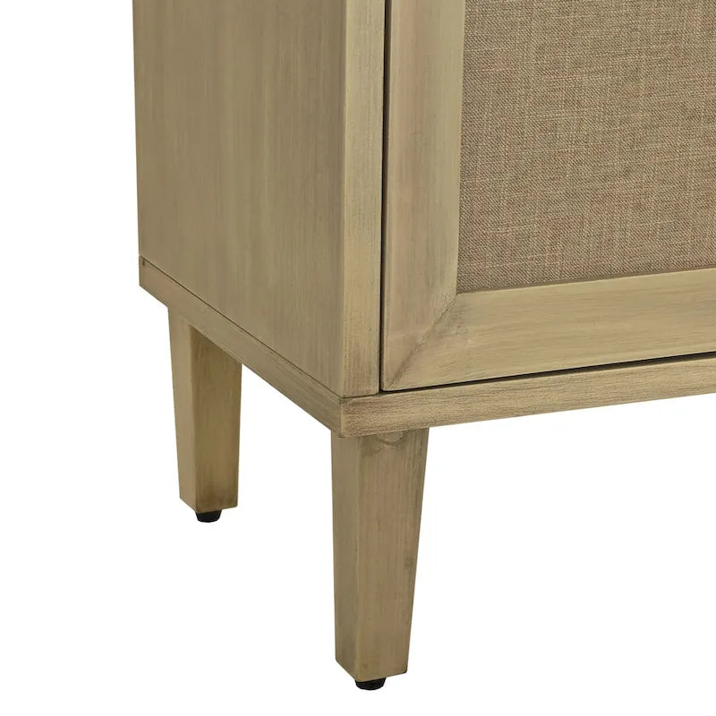 Aparador vintage de 4 puertas color beige, montaje para 1 persona
