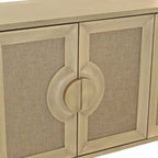Aparador vintage de 4 puertas color beige, montaje para 1 persona