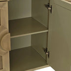Aparador vintage de 4 puertas color beige, montaje para 1 persona