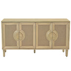 Aparador vintage de 4 puertas color beige, montaje para 1 persona