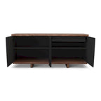 Aparador buffet de 4 puertas blanco hueso y nogal / negro y nogal – Requiere montaje por 1 persona