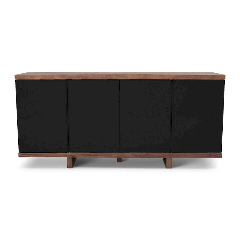 Aparador buffet de 4 puertas blanco hueso y nogal / negro y nogal – Requiere montaje por 1 persona