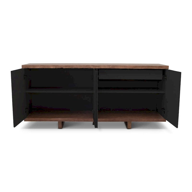 Aparador buffet de 4 puertas blanco hueso y nogal / negro y nogal – Requiere montaje por 1 persona
