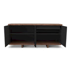 Aparador buffet de 4 puertas blanco hueso y nogal / negro y nogal – Requiere montaje por 1 persona