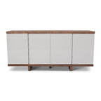 Aparador buffet de 4 puertas blanco hueso y nogal / negro y nogal – Requiere montaje por 1 persona