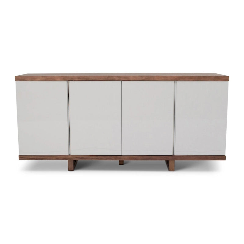 Aparador buffet de 4 puertas blanco hueso y nogal / negro y nogal – Requiere montaje por 1 persona