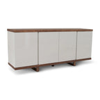 Aparador buffet de 4 puertas blanco hueso y nogal / negro y nogal – Requiere montaje por 1 persona