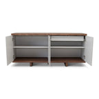 Aparador buffet de 4 puertas blanco hueso y nogal / negro y nogal – Requiere montaje por 1 persona