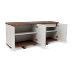 Aparador buffet de 4 puertas blanco hueso y nogal / negro y nogal – Requiere montaje por 1 persona