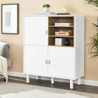 Armario de almacenamiento de 3 puertas con tirador de cuero – Azul / Rosa / Blanco, para 1 persona