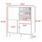 Armario de almacenamiento de 3 puertas con tirador de cuero – Azul / Rosa / Blanco, para 1 persona