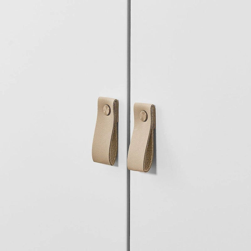 Armario de almacenamiento de 3 puertas con tirador de cuero – Azul / Rosa / Blanco, para 1 persona