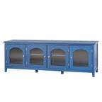 Mueble de TV de 71" con puertas de cristal – Azul / Blanco / Verde