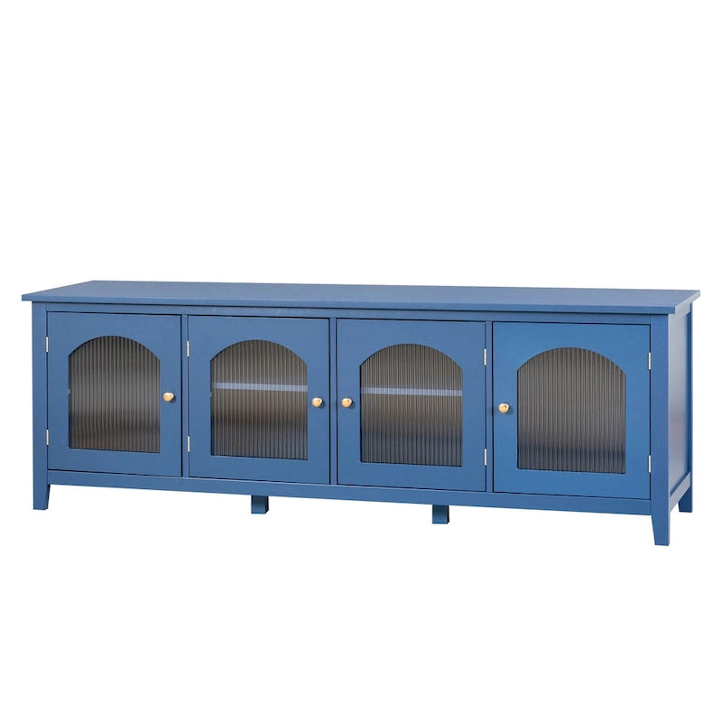 Mueble de TV de 71" con puertas de cristal – Azul / Blanco / Verde