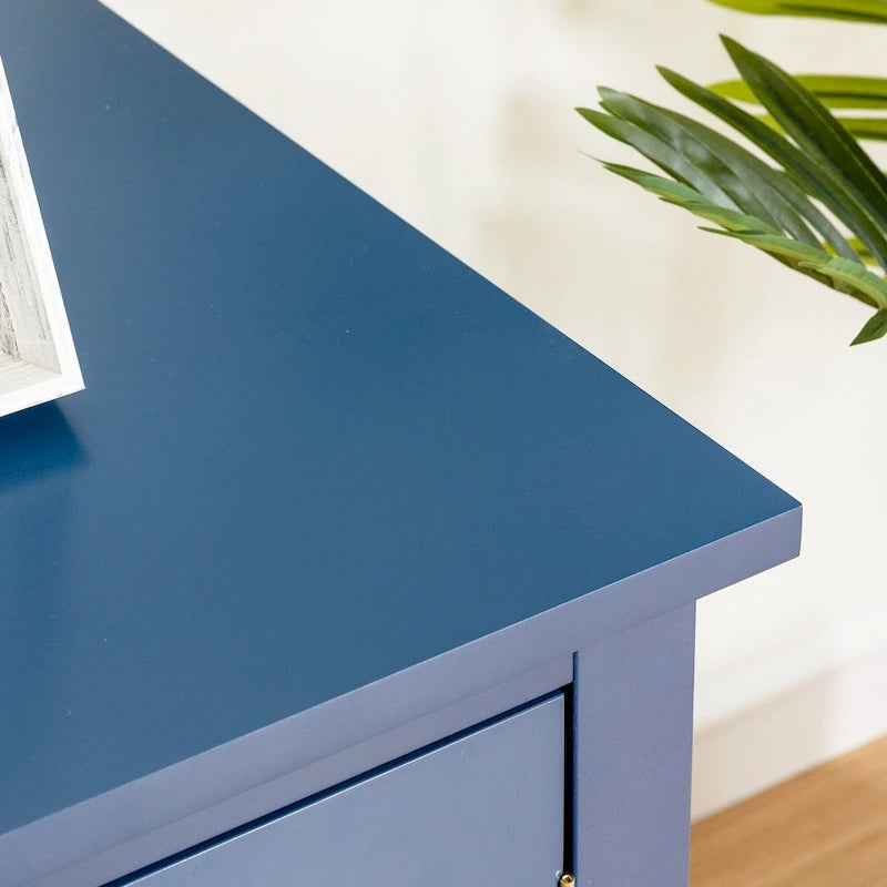 Mueble de TV de 71" con puertas de cristal – Azul / Blanco / Verde