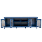 Mueble de TV de 71" con puertas de cristal – Azul / Blanco / Verde