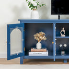 Mueble de TV de 71" con puertas de cristal – Azul / Blanco / Verde