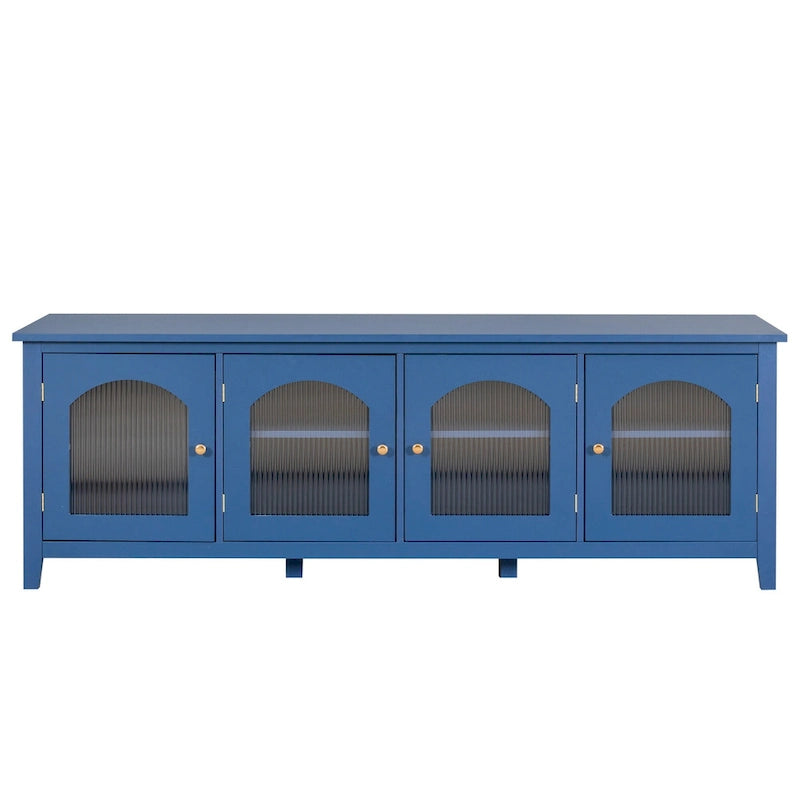 Mueble de TV de 71" con puertas de cristal – Azul / Blanco / Verde