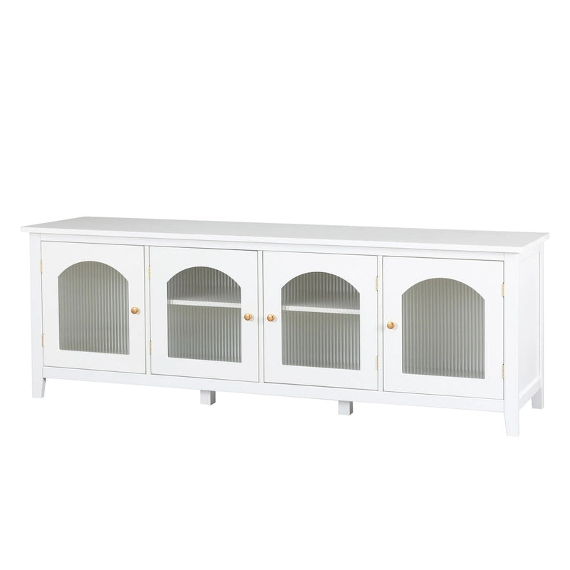 Mueble de TV de 71" con puertas de cristal – Azul / Blanco / Verde
