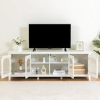 Mueble de TV de 71" con puertas de cristal – Azul / Blanco / Verde