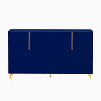 Armario de Almacenamiento de MDF Brillante – Negro / Azul Marino / Blanco, Individual, Salón y Estudio