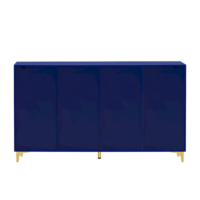 Armario de Almacenamiento de MDF Brillante – Negro / Azul Marino / Blanco, Individual, Salón y Estudio