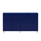 Armario de Almacenamiento de MDF Brillante – Negro / Azul Marino / Blanco, Individual, Salón y Estudio