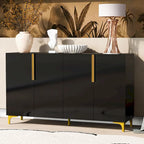 Armario de Almacenamiento de MDF Brillante – Negro / Azul Marino / Blanco, Individual, Salón y Estudio