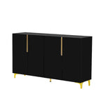 Armario de Almacenamiento de MDF Brillante – Negro / Azul Marino / Blanco, Individual, Salón y Estudio