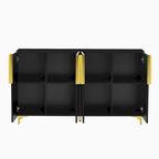 Armario de Almacenamiento de MDF Brillante – Negro / Azul Marino / Blanco, Individual, Salón y Estudio