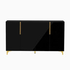 Armario de Almacenamiento de MDF Brillante – Negro / Azul Marino / Blanco, Individual, Salón y Estudio
