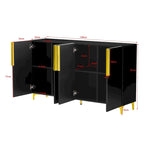 Armario de Almacenamiento de MDF Brillante – Negro / Azul Marino / Blanco, Individual, Salón y Estudio