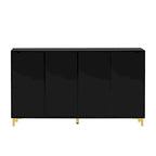 Armario de Almacenamiento de MDF Brillante – Negro / Azul Marino / Blanco, Individual, Salón y Estudio