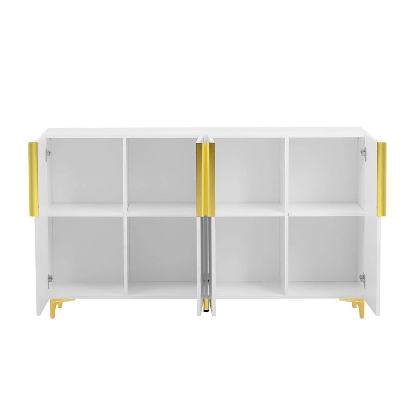 Armario de Almacenamiento de MDF Brillante – Negro / Azul Marino / Blanco, Individual, Salón y Estudio