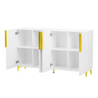 Armario de Almacenamiento de MDF Brillante – Negro / Azul Marino / Blanco, Individual, Salón y Estudio