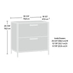 Archivador Lateral de 2 Cajones Blanco/Negro – Estilo Retro-Industrial, 1 Persona